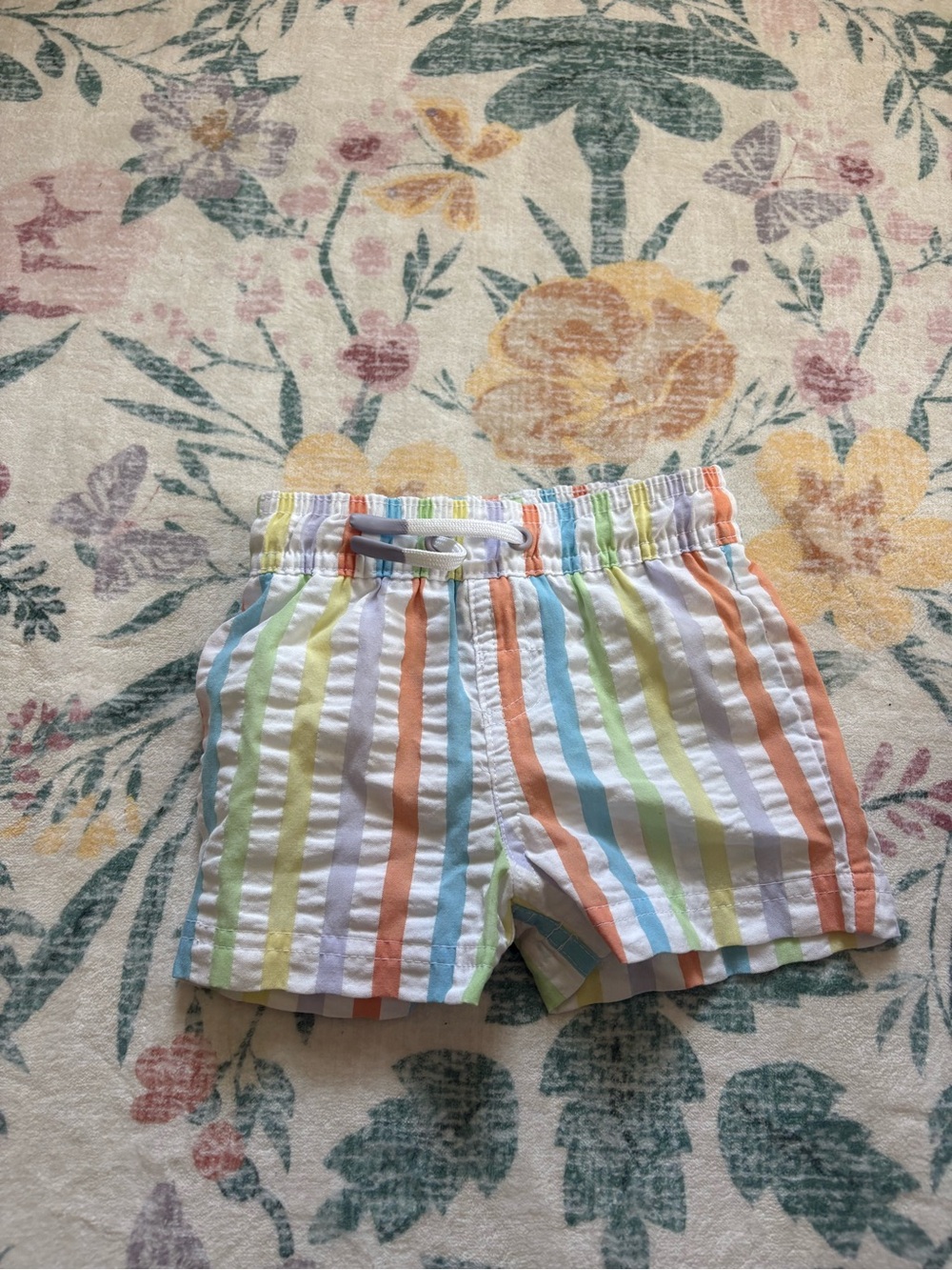 Target Kids Striped Swim Trunks in White, Orange, Blue, Green
